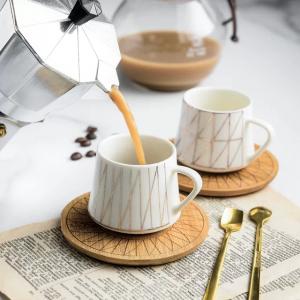 Cups with Wooden Coasters