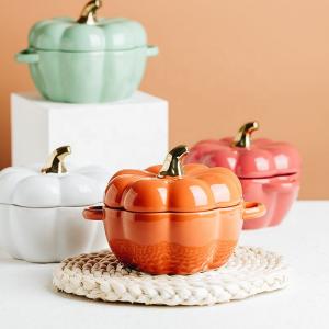 pumpkin shape ceramic bowl